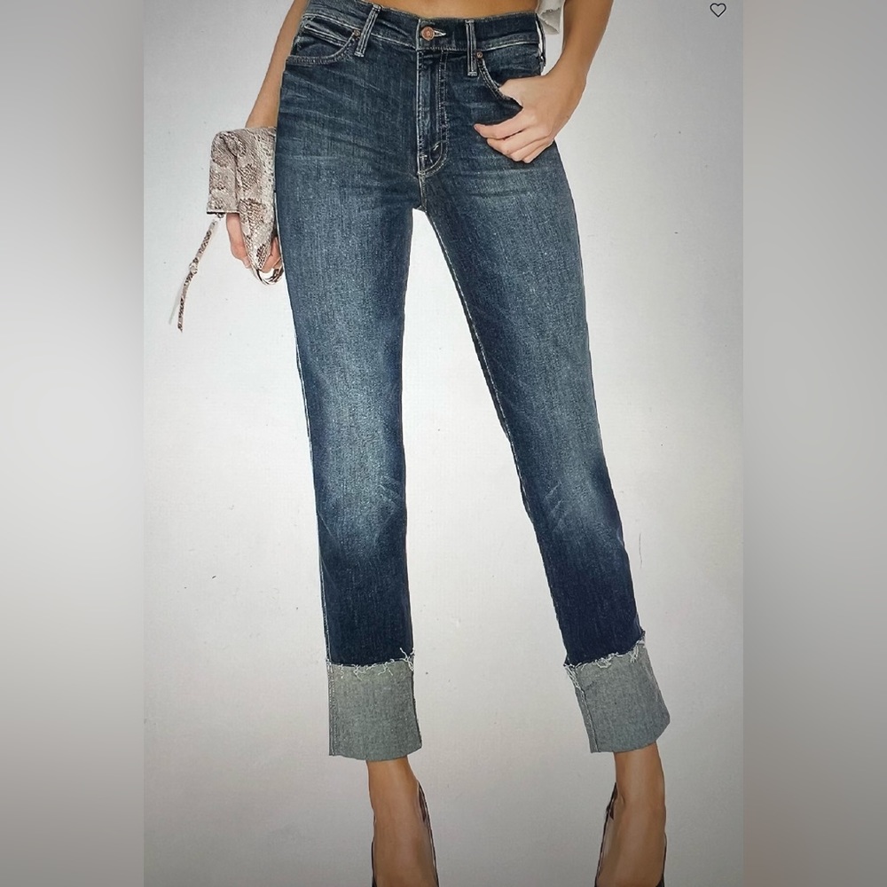 MOTHER The Pony Boy Ankle Fray Cuffed Jeans